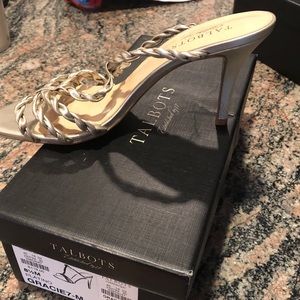 BRAND NEW Talbots Mule heals platinum colored